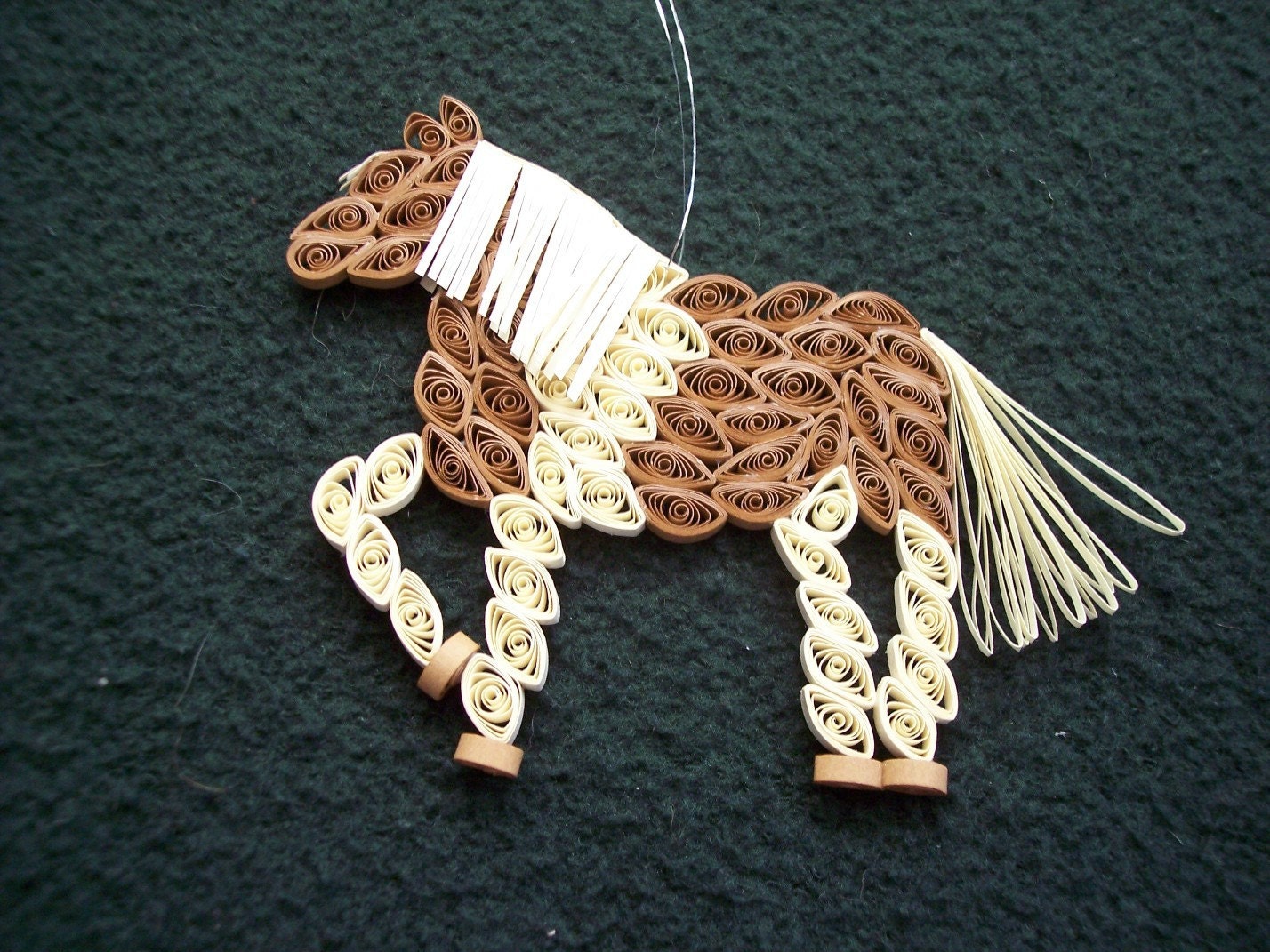 Ready for the races Quilled Horse Ornament