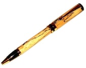Spalted Tamarind Wood Pen Classic Twist Style with 24kt Gold Trim 95