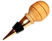 Wine Bottle Stopper Maple Wood with Mahogany 1 in Velvet Gift Bag Barware Wine Stopper Handmade