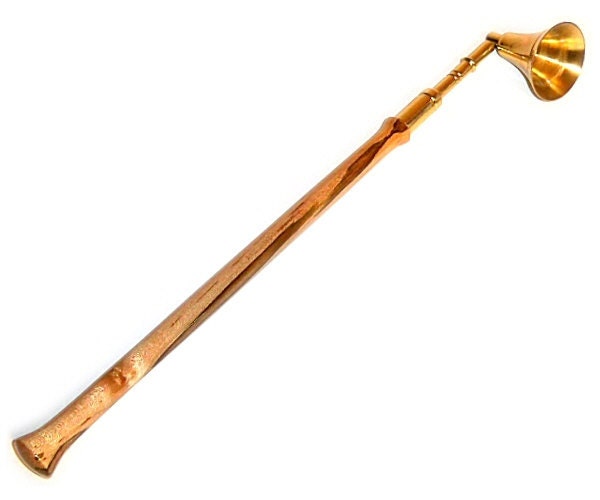 Brass Candle Snuffer Ambrosia Maple Wood Handle with Gift Bag 2 Handmade