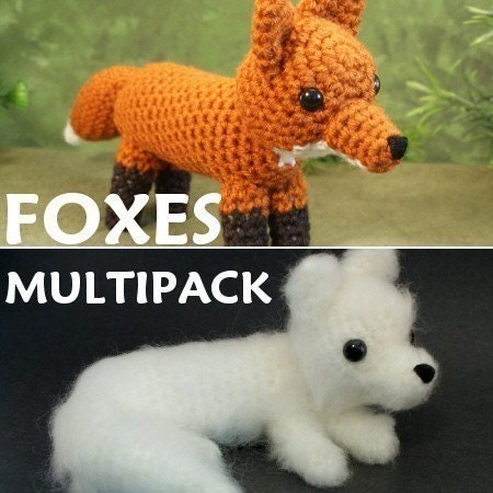 Red Fox and Arctic Fox - two amigurumi PDF CROCHET PATTERNS
