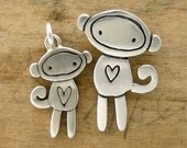 Mother Daughter Sock Monkey Necklace Set