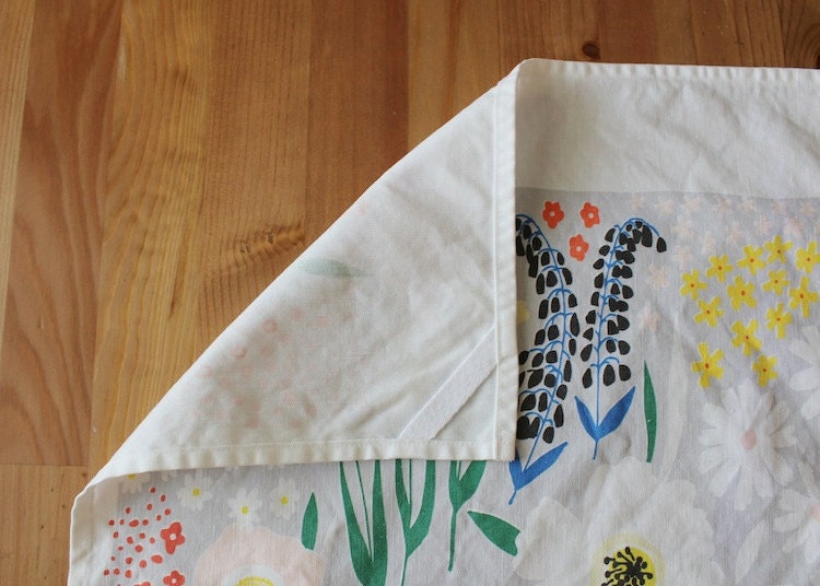 Grey Floral Dishtowel