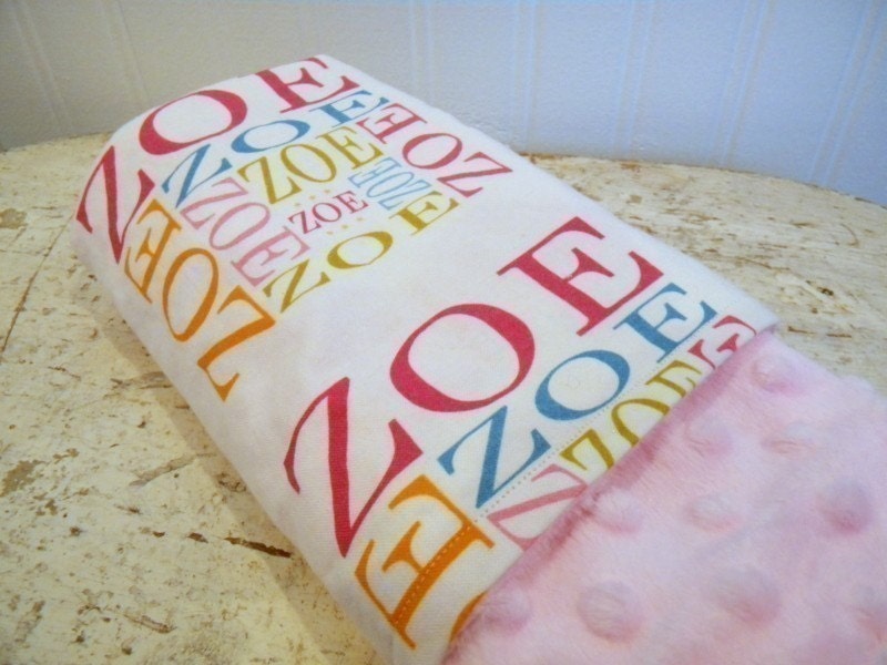 Personalized Lovie Lovey Minky Blanket with name by PETUNIAS newborn gift photo prop shower present custom