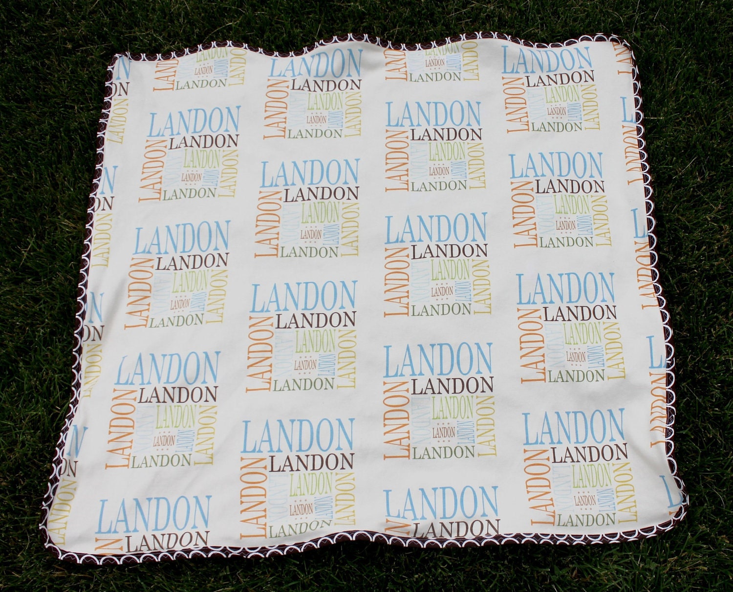 Organic Baby Blanket - name personalized swaddle newborn Interlock Knit photo prop gift nursing cover birth announcement monogram