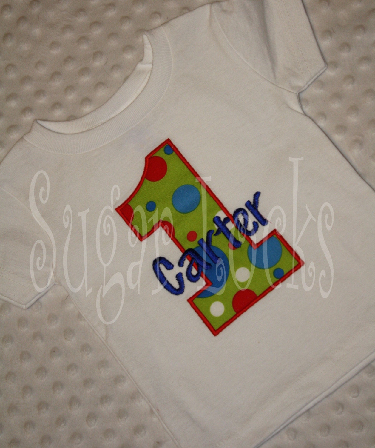Custom Boutique Birthday Number Personalized Shirt Boy Big Party Dots