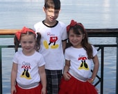 Mickey or Minnie Applique Legs Personalized Inspired Vacation t shirts