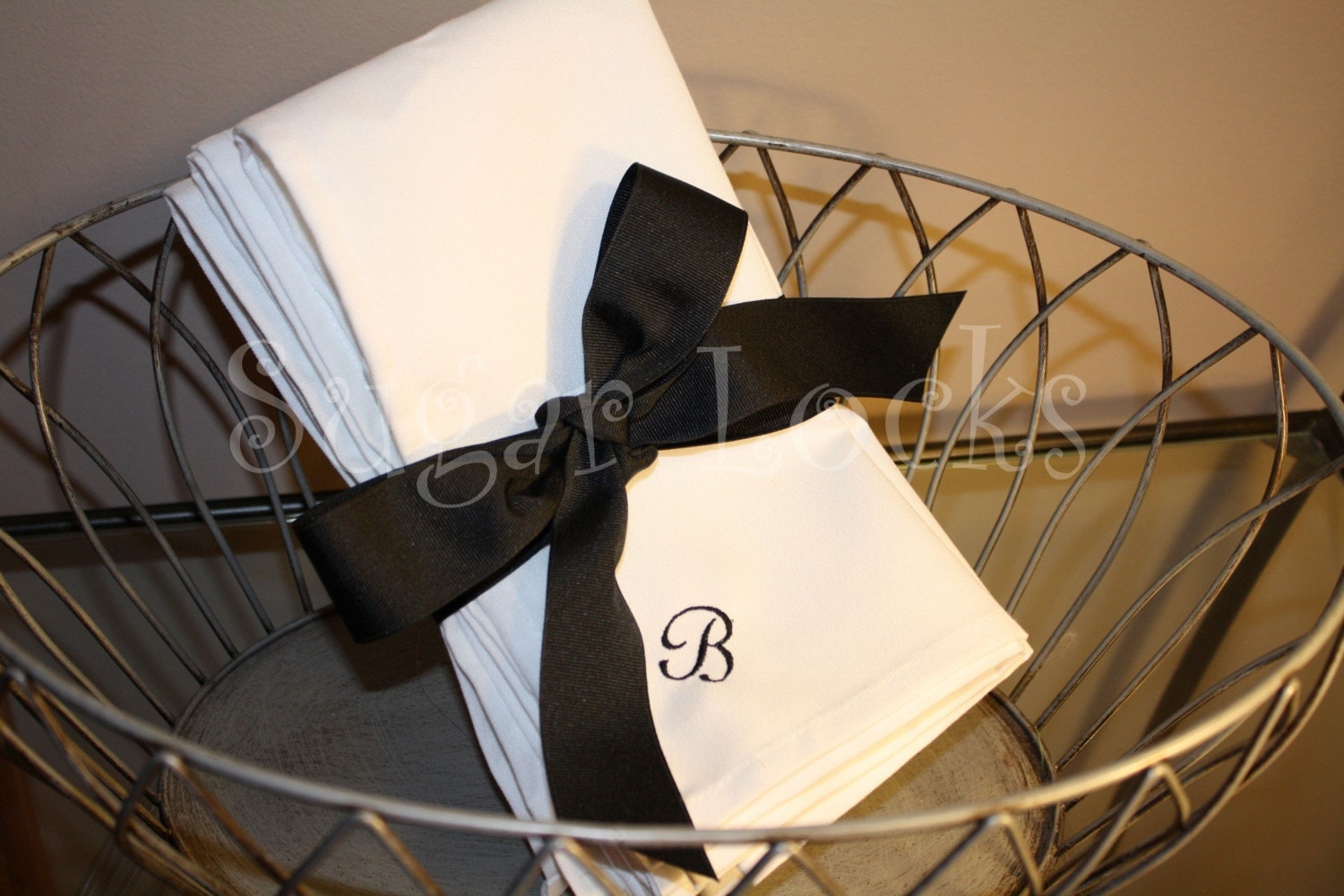 Monogrammed Personalized Wedding Gift Cloth Napkins Set of 8