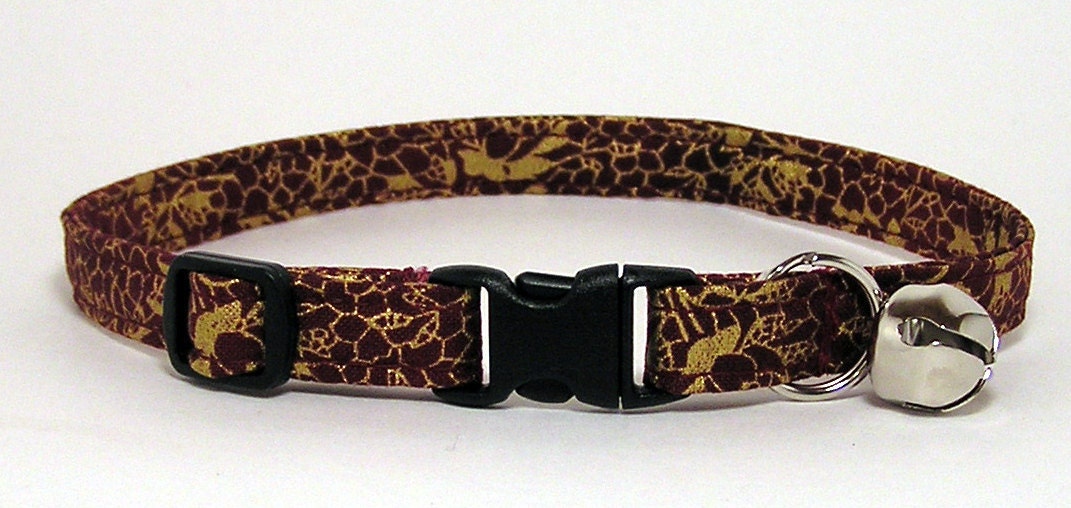 Cat Collar - Fancy Wine and Gold