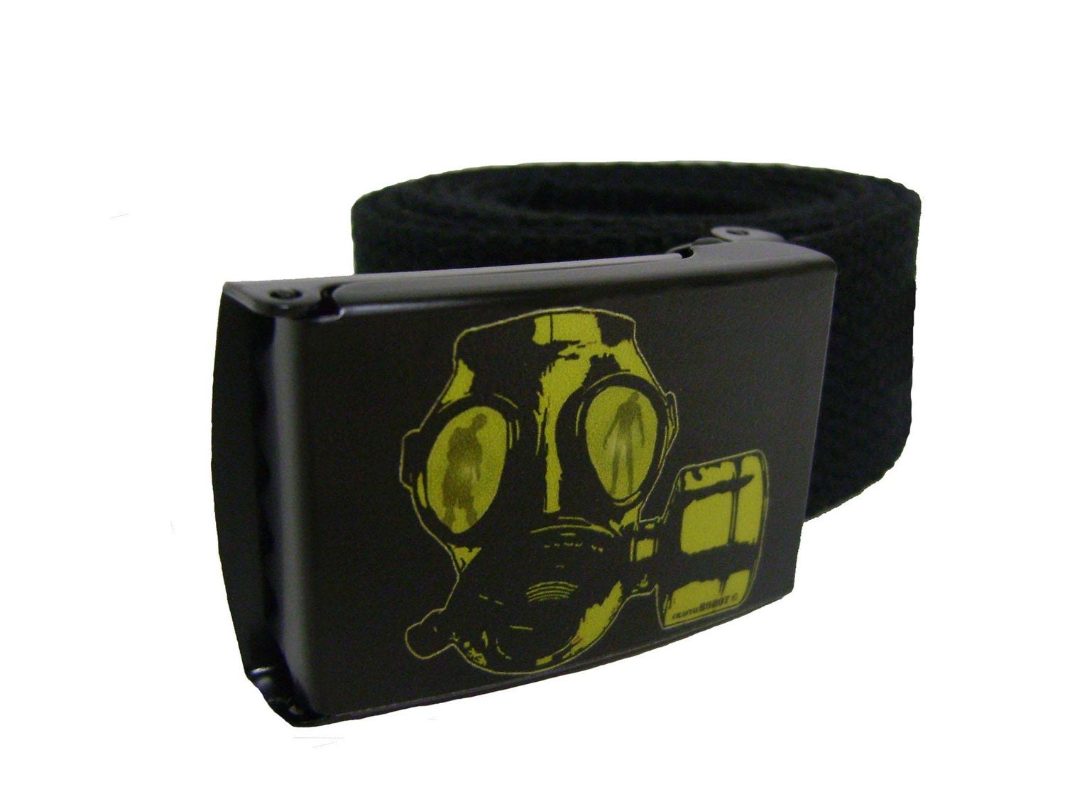 gas masks and zombies (black) cotton WEB BELT