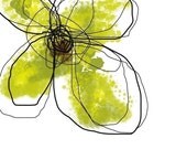 Set of Four Green Liquid Florals 12x12