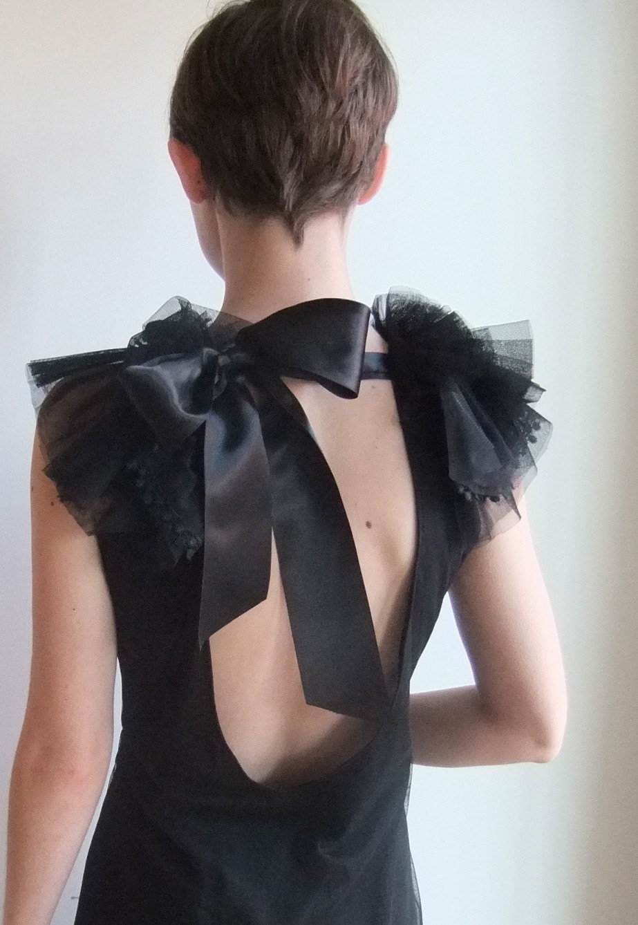 Holiday Holiday Holiday. Backless Plunge Little Black Dress (LBD). Custom Made To Order