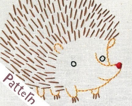 H Hedgehog INSTANT DOWNLOAD PDF embroidery pattern