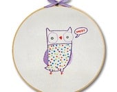KIT embroidery owl wall art