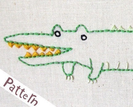 A Alligator and Albatross INSTANT DOWNLOAD PDF embroidery pattern