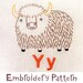 Y Yak INSTANT DOWNLOAD PDF embroidery pattern