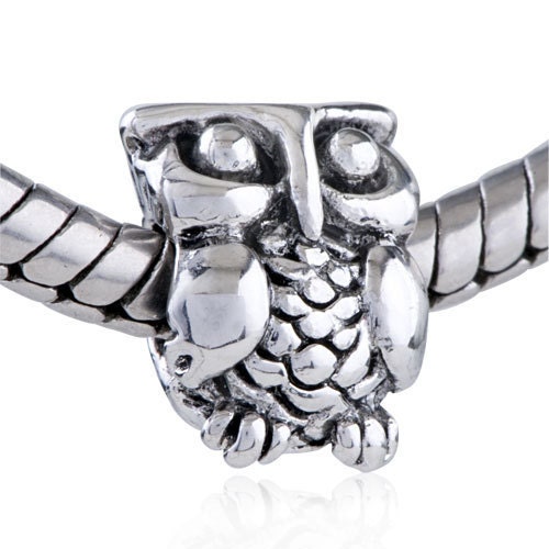 FREe SHIPPING european beads Authentic Pugster  owl  charm