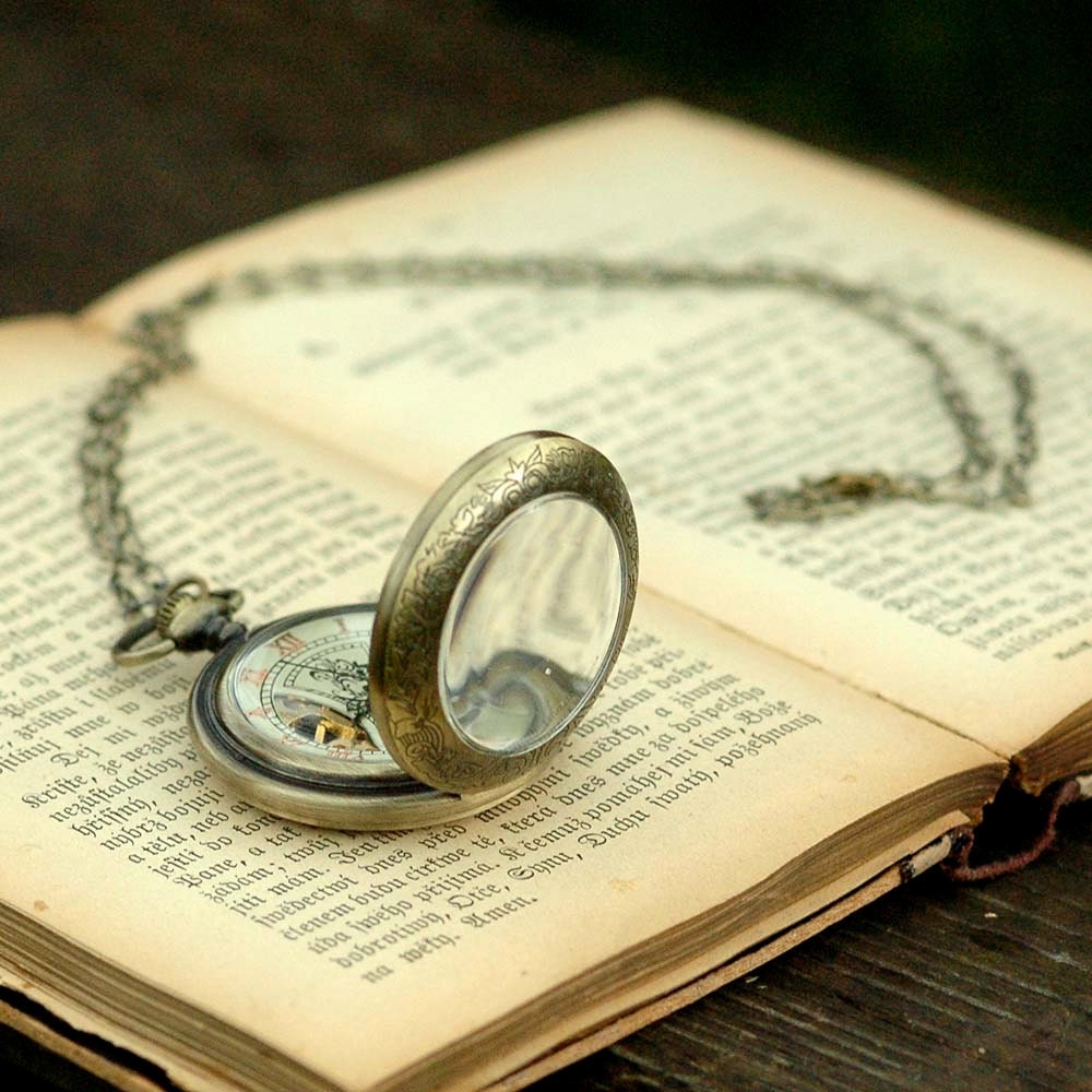 Brass Mechanical Pocket Watch Necklace 2