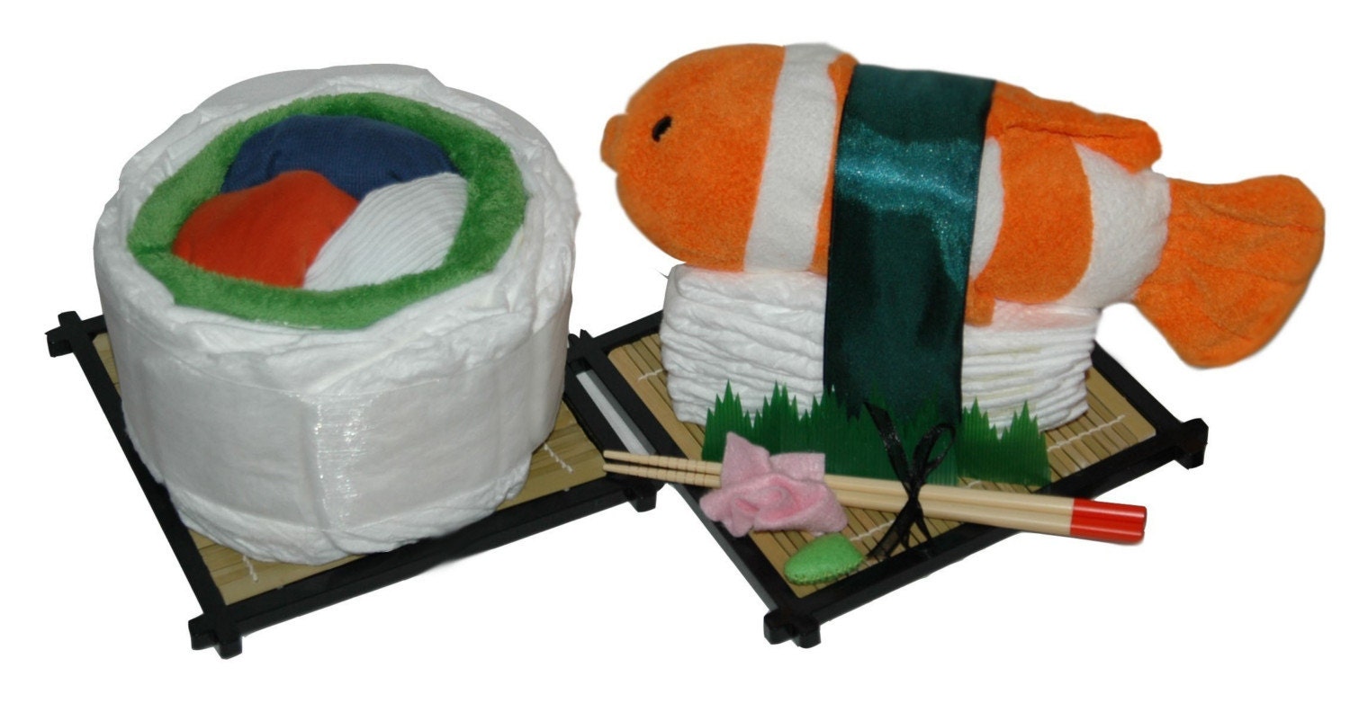 Custom for YOU - Diaper Sushi for Baby (C) - Etsy Collaboration with LuLusWoobies
