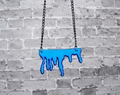 Graffiti Paint Drips Necklace by beebles