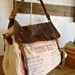 Sargent Line Ration Feeds - Des Moines, Iowa - Vintage Seed Sack Satchel Bag - Americana OOAK Canvas and Leather Handbag