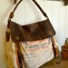 Sargent Line Ration Feeds - Des Moines, Iowa - Vintage Seed Sack Satchel Bag - Americana OOAK Canvas and Leather Handbag