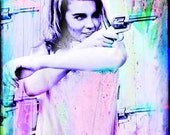 Retro Art, Fashion Art Print, Pop Art, Fashion Illustration, Ann Margret, Turquoise, Pink