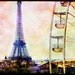 Paris Photography, Retro Paris,  Eiffel Tower, Ferris Wheel, Paris Art, Pastel, Bokeh, Gift Idea, Under 20