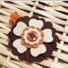 Wool Felt Flower Hair Clip - Pumpkin and Brown