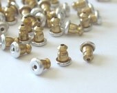 Earring Clutches/Backs- Bullet Silver - Brass and Tin - 100 Pieces - 2215