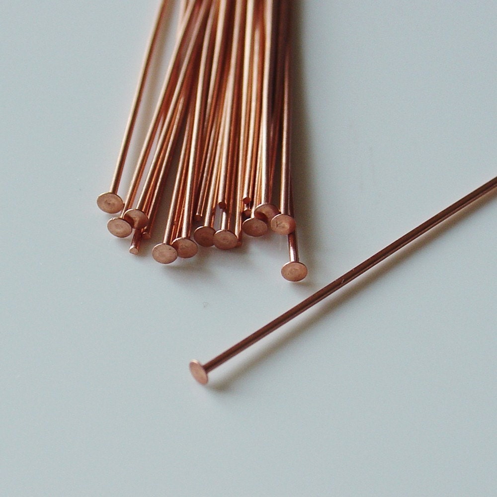 2 Inch TierraCast Antique Copper Plated Head Pins - 50 Pcs - 2808