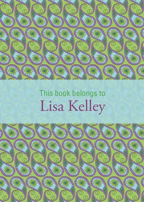 Bookplate (green paisley) - pack of 9