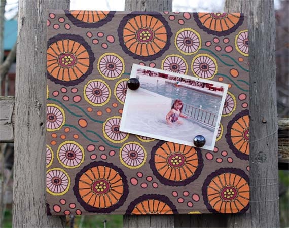 magnet board, orange floral