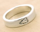 Less Than Three ( Heart ) Emoticon Ring, Handmade Sterling Silver Unisex, Geek Chic Jewelry