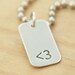 Less Than Three ( Heart ) Emoticon Unisex Dogtag Sterling Silver Charm Pendant, Geek Chic Jewelry