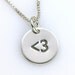Less Than Three ( Heart ) Emoticon Petite Sterling Silver Charm Pendant, Geek Chic Jewelry
