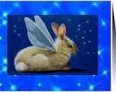 Set Of Fairy Bunny Handmade Cards by Melody Lea Lamb