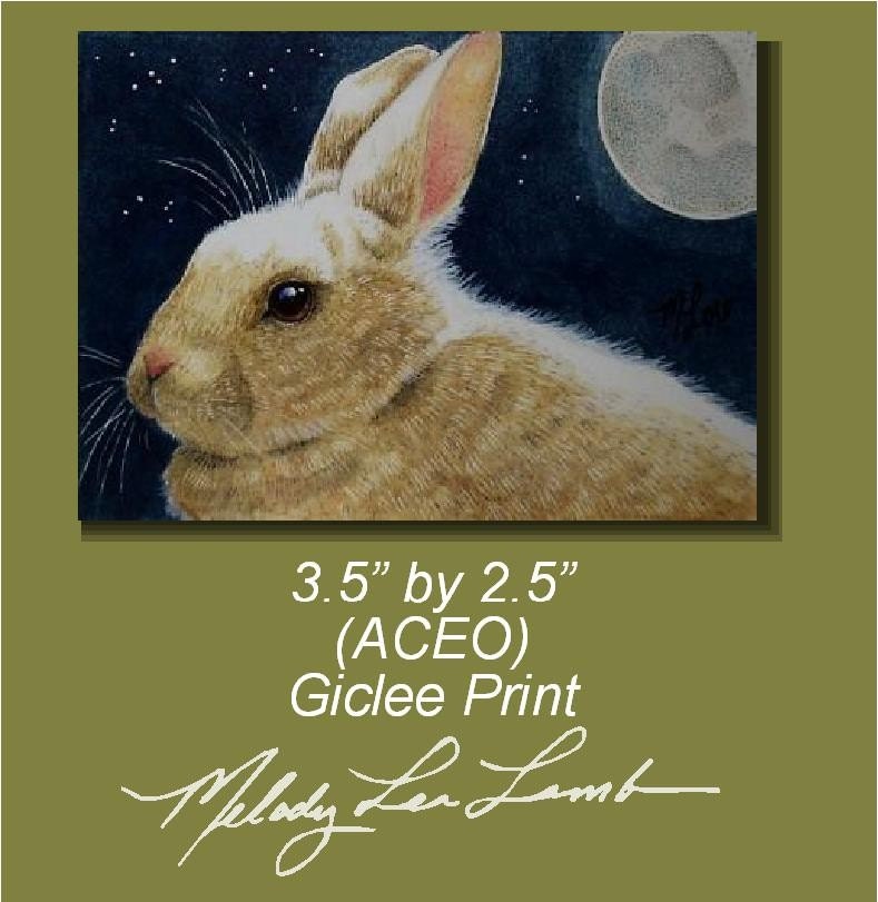 ACEO OE Giclee Print Bunny Melody Lea Lamb