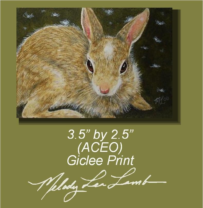 ACEO OE Giclee Print Bunny Melody Lea Lamb
