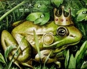 The Frog Prince Art Print by Melody Lea Lamb ACEO - MelodyLeaLamb