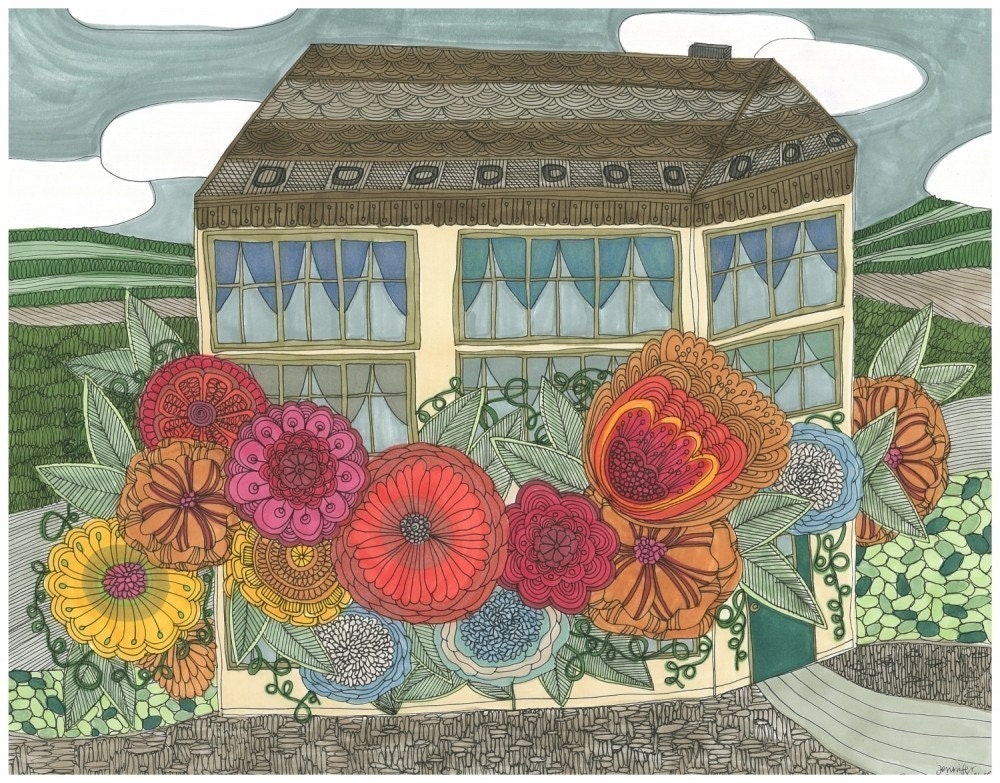 yellow house archival print