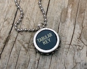 Vintage Typewriter Key Necklace Tabular Key