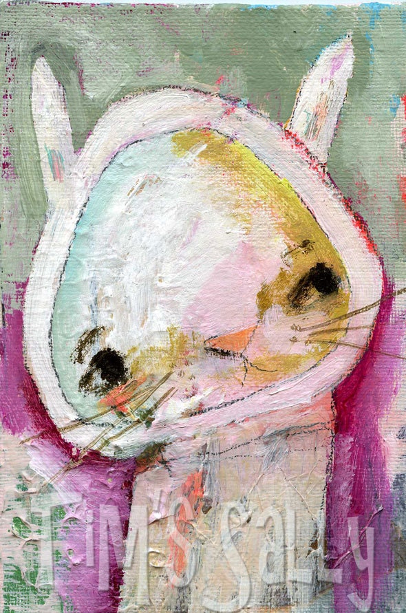 rabbit original painting - Henry - by timssally