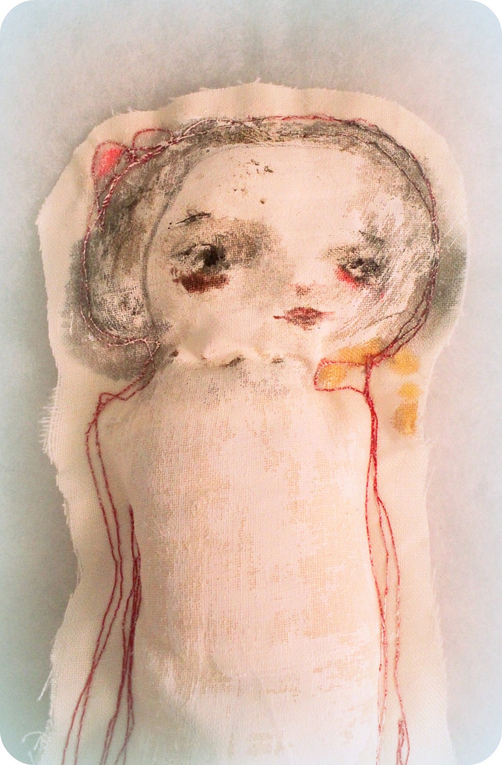 SALE primitive art doll - WILDFLOWER - original stuffed doll by timssally