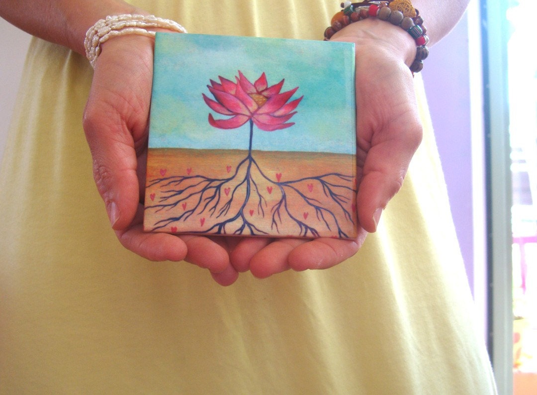 small seeds of love, ceramic art tile