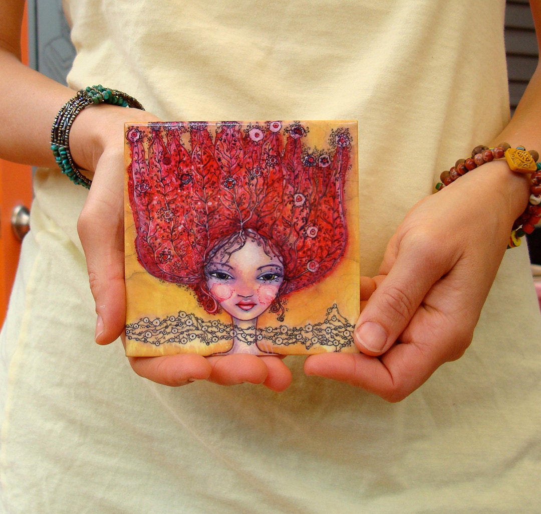 heart song, ceramic art tile