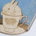 Wood bunny brooch