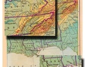 map of American southern states....from 1916......instant download..... digital map no. 247