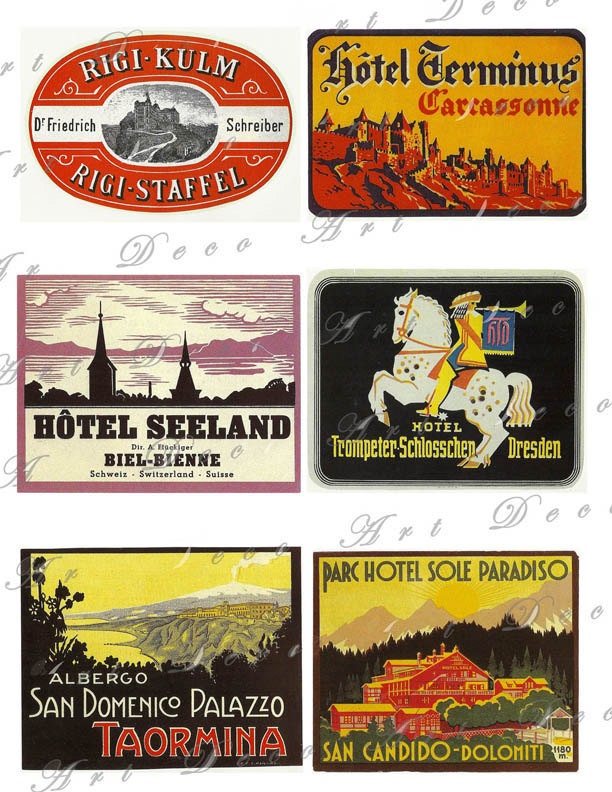 old luggage stickers
