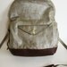 Foldover Day Traveler Bag in silvery bronze and russet leather, ready to ship